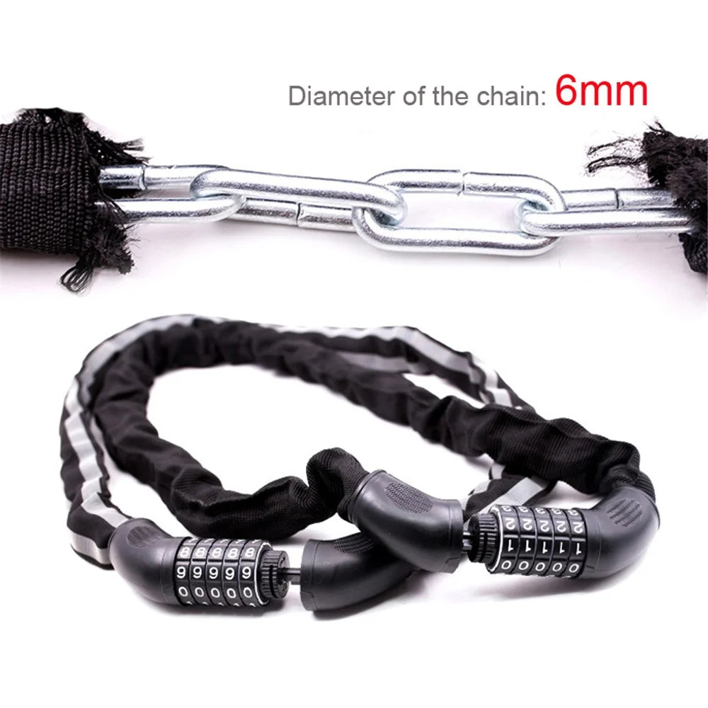 Bicycle Lock Chain Lock - Black - 2
