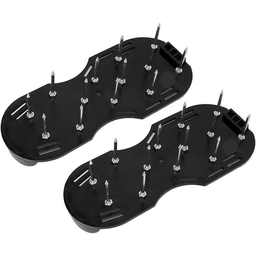 1 Pair Lawn Aerator Spikes Shoes Adjustable Straps Garden Lawn Soil Loosening Shoes - Black - 1