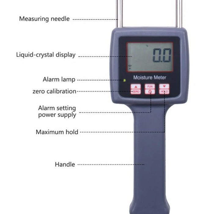 Digital Portable Hay Moisture Meter with Probe Hygrometer Hay Bale Moisture Tester - 3