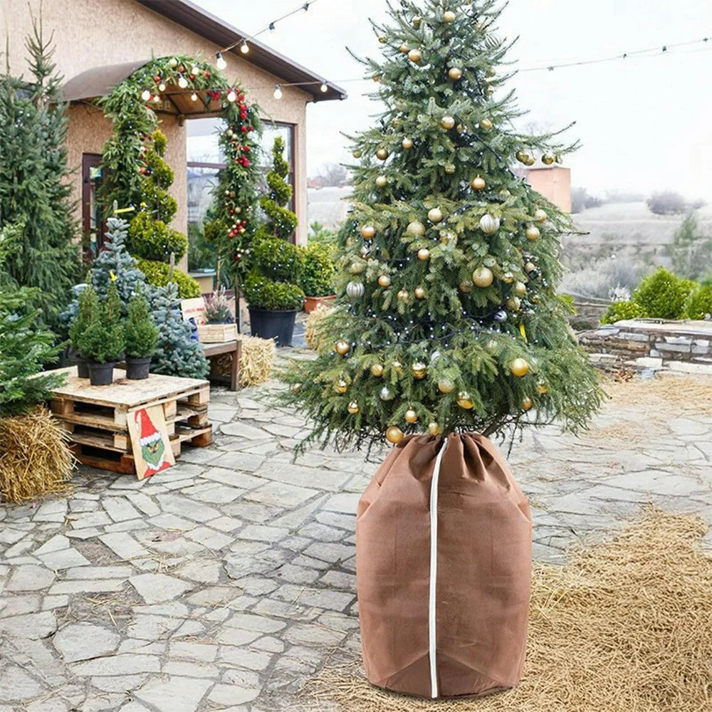 65x70cm Winter Plant Pot Protection Bag with Drawstring and Zipper Anti-Frost Plant Cover - 6