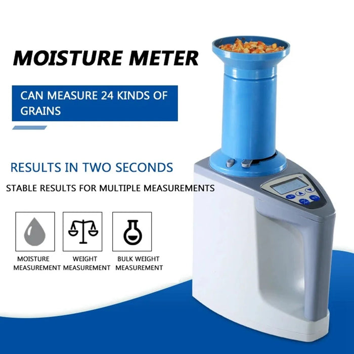 LDS-1G Grain Moisture Meter High Precision Automatic Digital Grain Corn Rice Wheat Moisture Humidity Gauge (BPA Free, No FDA) - Grey / EU Plug - 2