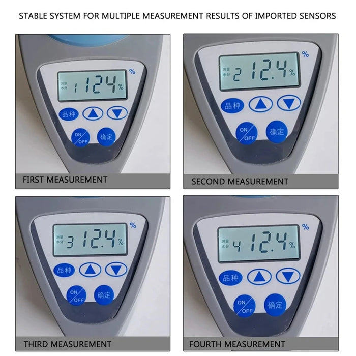 LDS-1G Grain Moisture Meter High Precision Automatic Digital Grain Corn Rice Wheat Moisture Humidity Gauge (BPA Free, No FDA) - Grey / EU Plug - 5