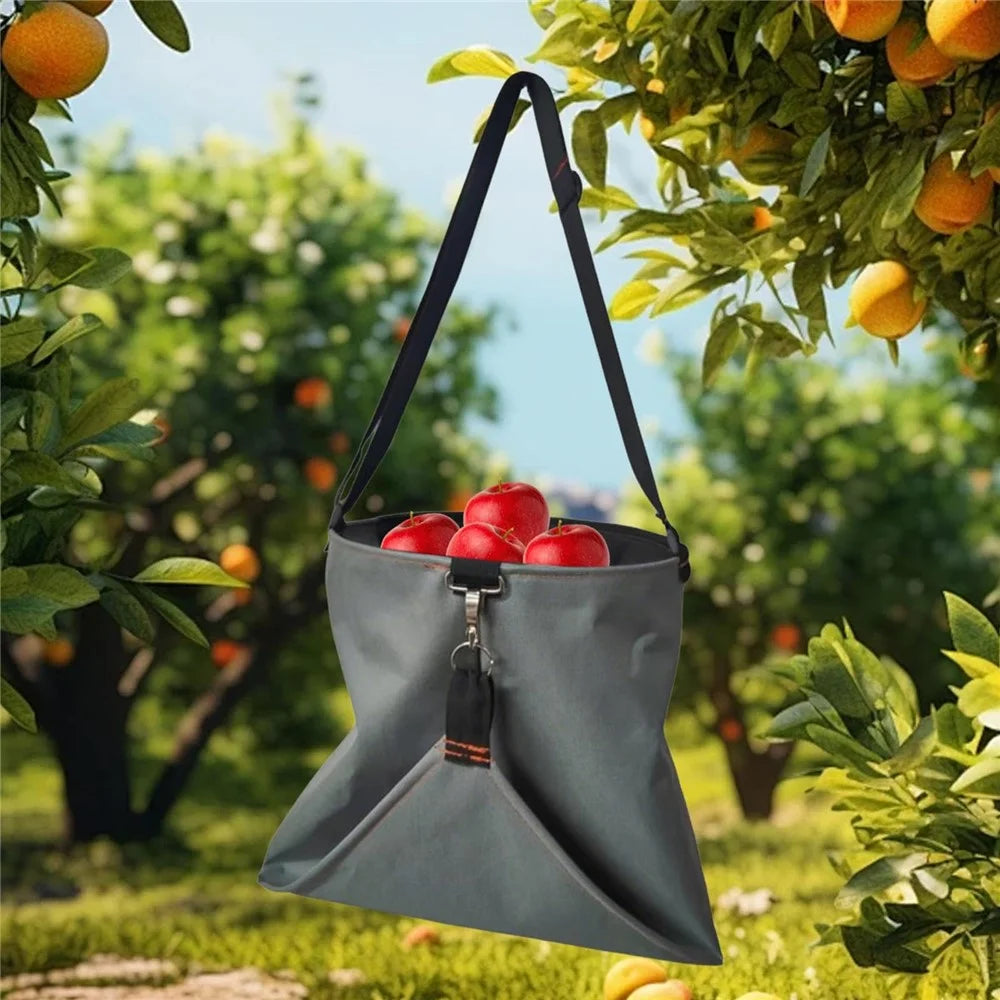 Waterproof Oxford Cloth Fruit Picking Bag with Quick Release Buckle for Garden Farm Outdoor Harvesting - Grey - 4