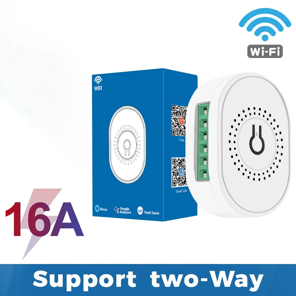 SMATRUL TMW02 16A Tuya WiFi Mini Switch Module Breaker Smart Automation DIY Light 2 Way Voice Control Work with Alexa Google Home - White - 5