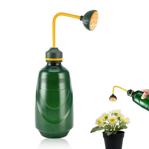 Long Spout Watering Can Squeeze Handle Thin Nozzle Bent Neck Plant Sprayer for Indoor Gardening / Houseplants - Green - 1