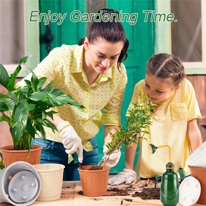 Long Spout Watering Can Squeeze Handle Thin Nozzle Bent Neck Plant Sprayer for Indoor Gardening / Houseplants - Green - 3