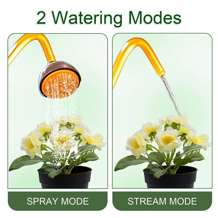 Long Spout Watering Can Squeeze Handle Thin Nozzle Bent Neck Plant Sprayer for Indoor Gardening / Houseplants - Green - 4