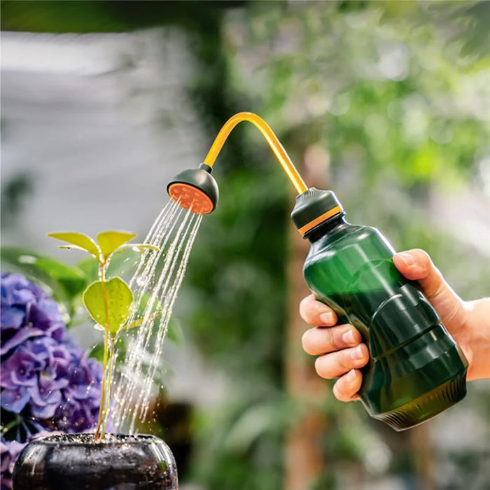 Long Spout Watering Can Squeeze Handle Thin Nozzle Bent Neck Plant Sprayer for Indoor Gardening / Houseplants - Green - 7