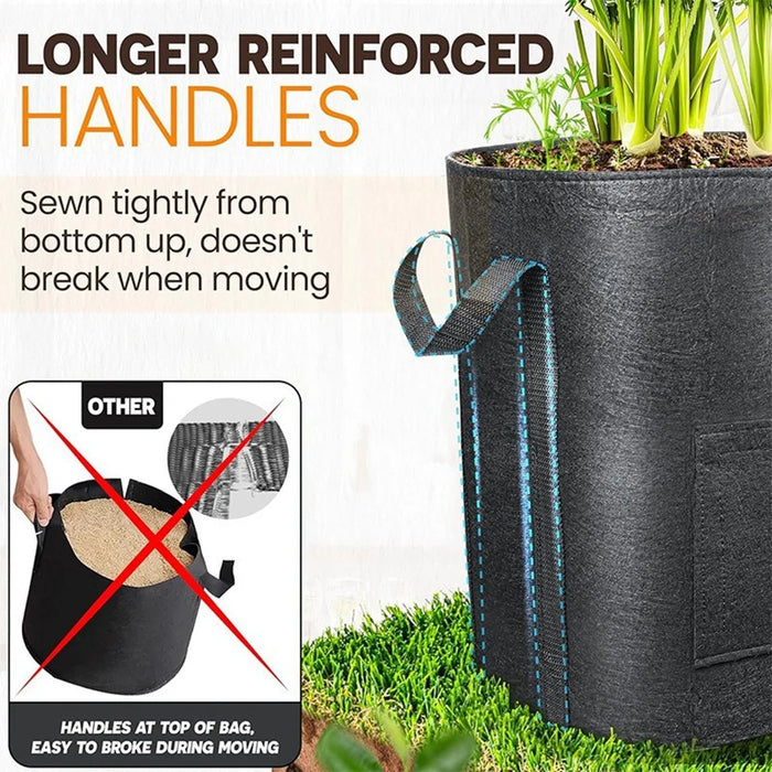 35 x 40cm 10 Gallon Potato Growing Bag Thickened Felt Planter Reusable Non-Woven Fabric Container for Garden - 5