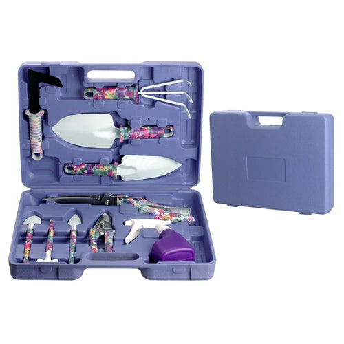 JC-1010 10Pcs / Set Stylish Pattern Garden Tools Shovel Pruning Shears Watering Can Kit - Purple - 1