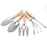5Pcs Stainless Steel Gardening Tool Wooden Handle Fork Shovel Rake Set - 1
