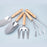 5Pcs Stainless Steel Gardening Tool Wooden Handle Fork Shovel Rake Set - 3