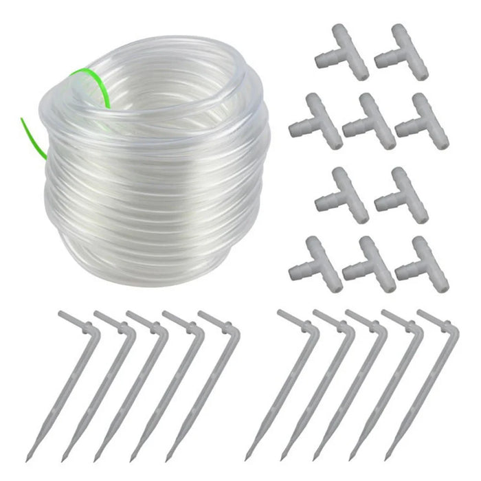 10m PVC Water Pipe Garden Drip Irrigation Clear Hose Fittings for Automatic Waterer - 1