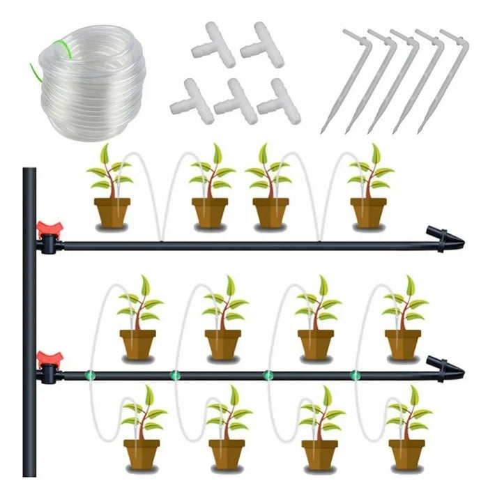 10m PVC Water Pipe Garden Drip Irrigation Clear Hose Fittings for Automatic Waterer - 2
