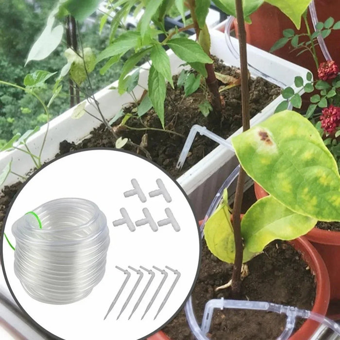 5m PVC Water Pipe Garden Drip Irrigation Transparent Hose for Automatic Waterer - 5