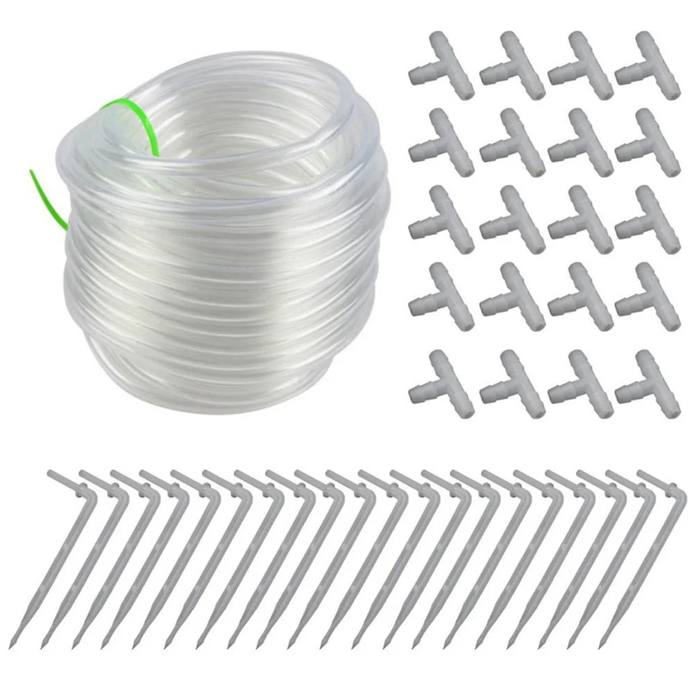 20m Clear Water Pipe Garden Drip Irrigation PVC Hose Fittings for Automatic Waterer - 1