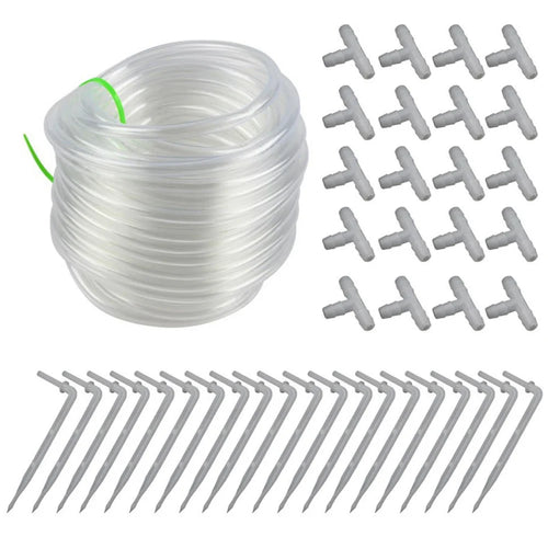 20m Clear Water Pipe Garden Drip Irrigation PVC Hose Fittings for Automatic Waterer - 1