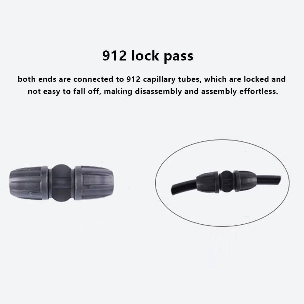 100Pcs Garden Irrigation Tube Fitting Connector Lawn Water Hose Coupler - 9x12 Straight - 2