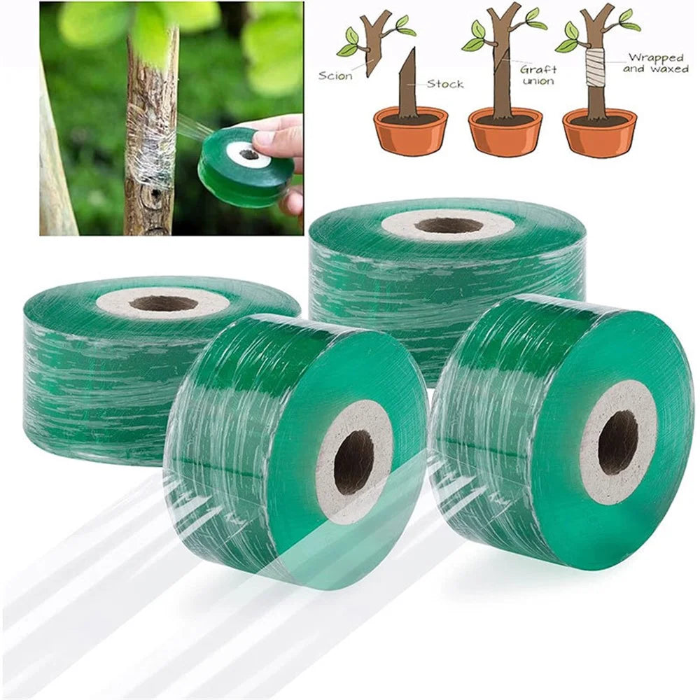 100Mx2CM Grafting Tape PE Self-Adhesive Membrane Strap for Budding Garden Plants - 2