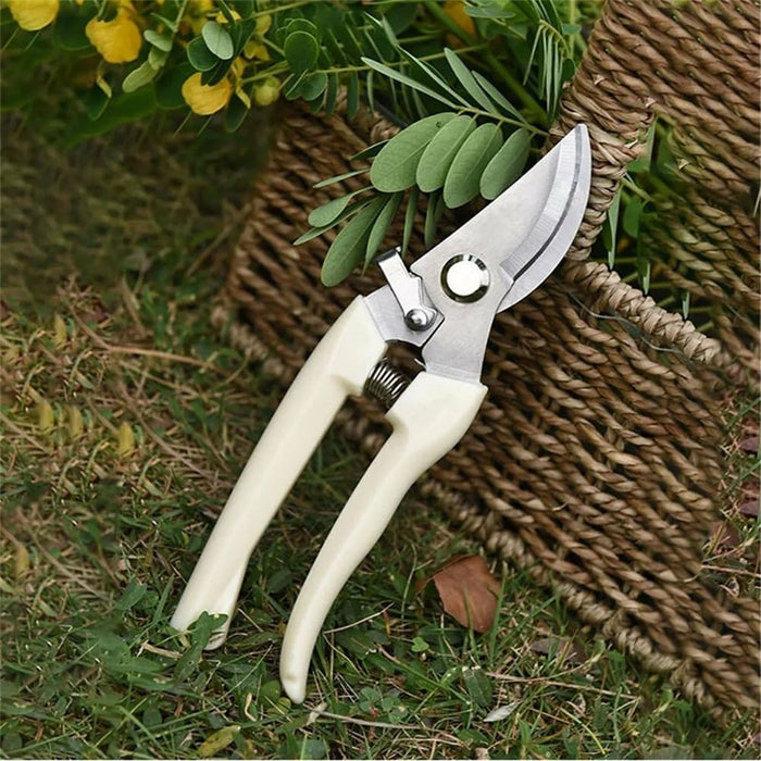 Garden Pruning Shears Scissors Stainless Steel Blade Handheld Pruners - Curved Blade - 6