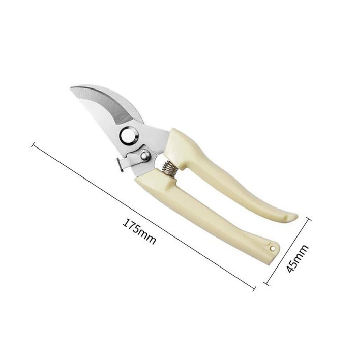 Garden Pruning Shears Scissors Stainless Steel Blade Handheld Pruners - Curved Blade - 7