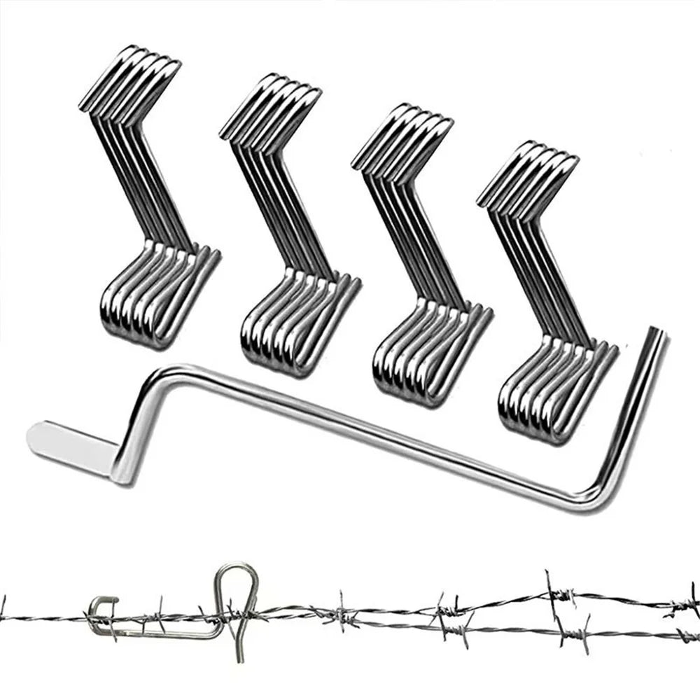 30Pcs Fence Wire Tensioner Garden Yard Metal Fence Wire Fastening Tool with Wrench - 2