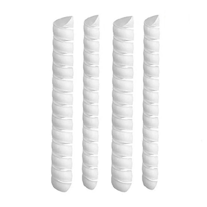 2 Large + 2 Small Tree Trunk Protectors Plastic Tree Trunk Wrap Pipes Bark Guard - White - 1