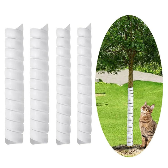 2 Large + 2 Small Tree Trunk Protectors Plastic Tree Trunk Wrap Pipes Bark Guard - White - 2