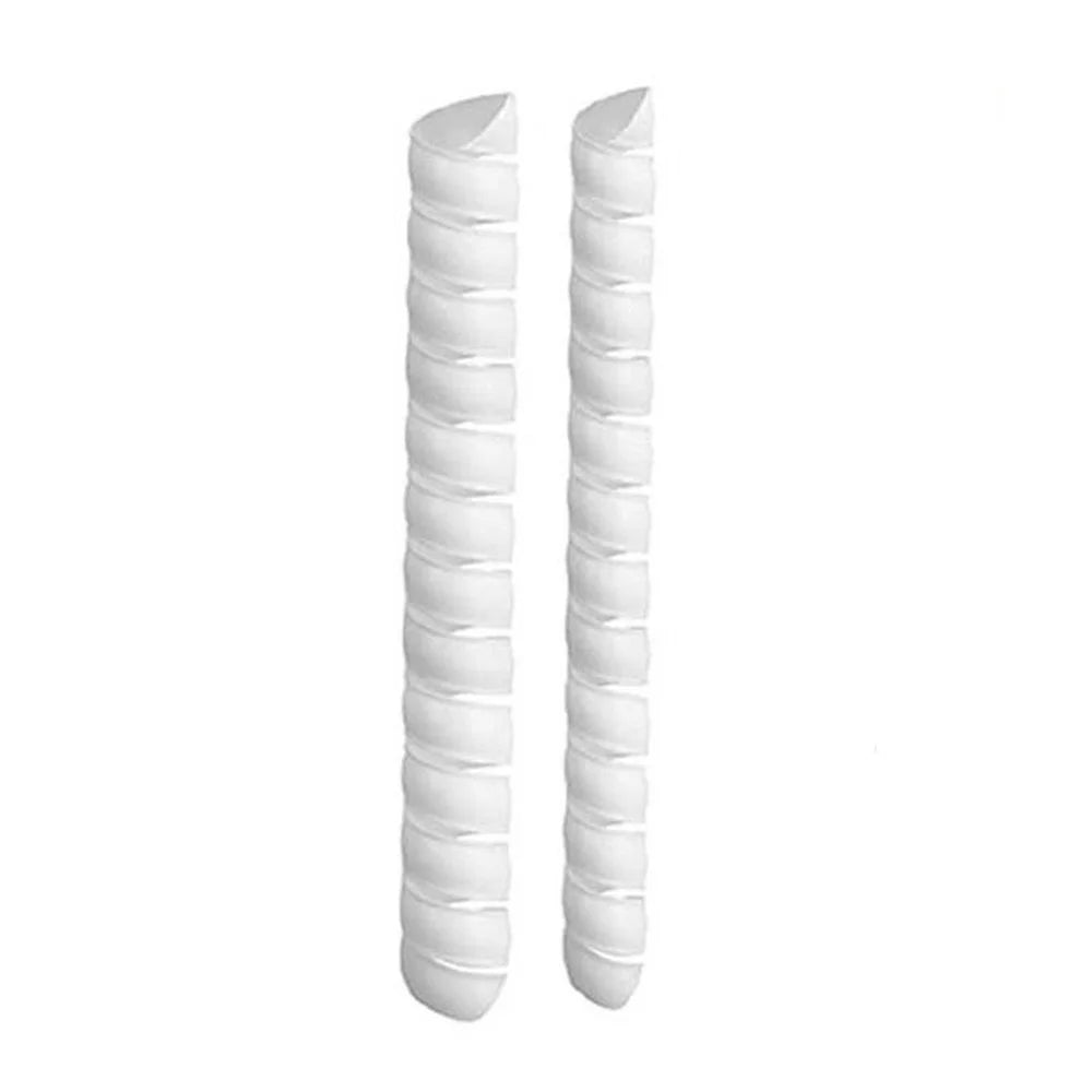 1 Large + 1 Small Tree Trunk Cover Plastic Tree Trunk Wrap Pipe Bark Protectors - White - 1