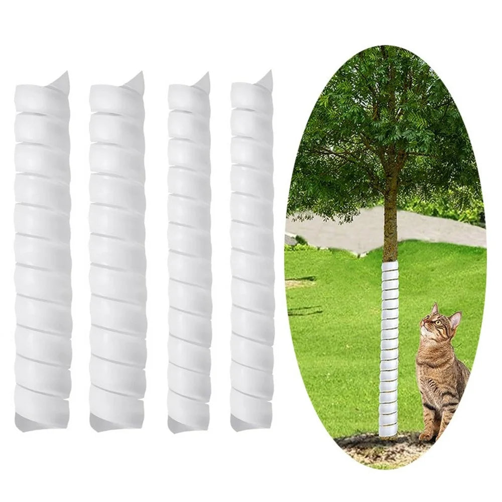 1 Large + 1 Small Tree Trunk Cover Plastic Tree Trunk Wrap Pipe Bark Protectors - White - 2
