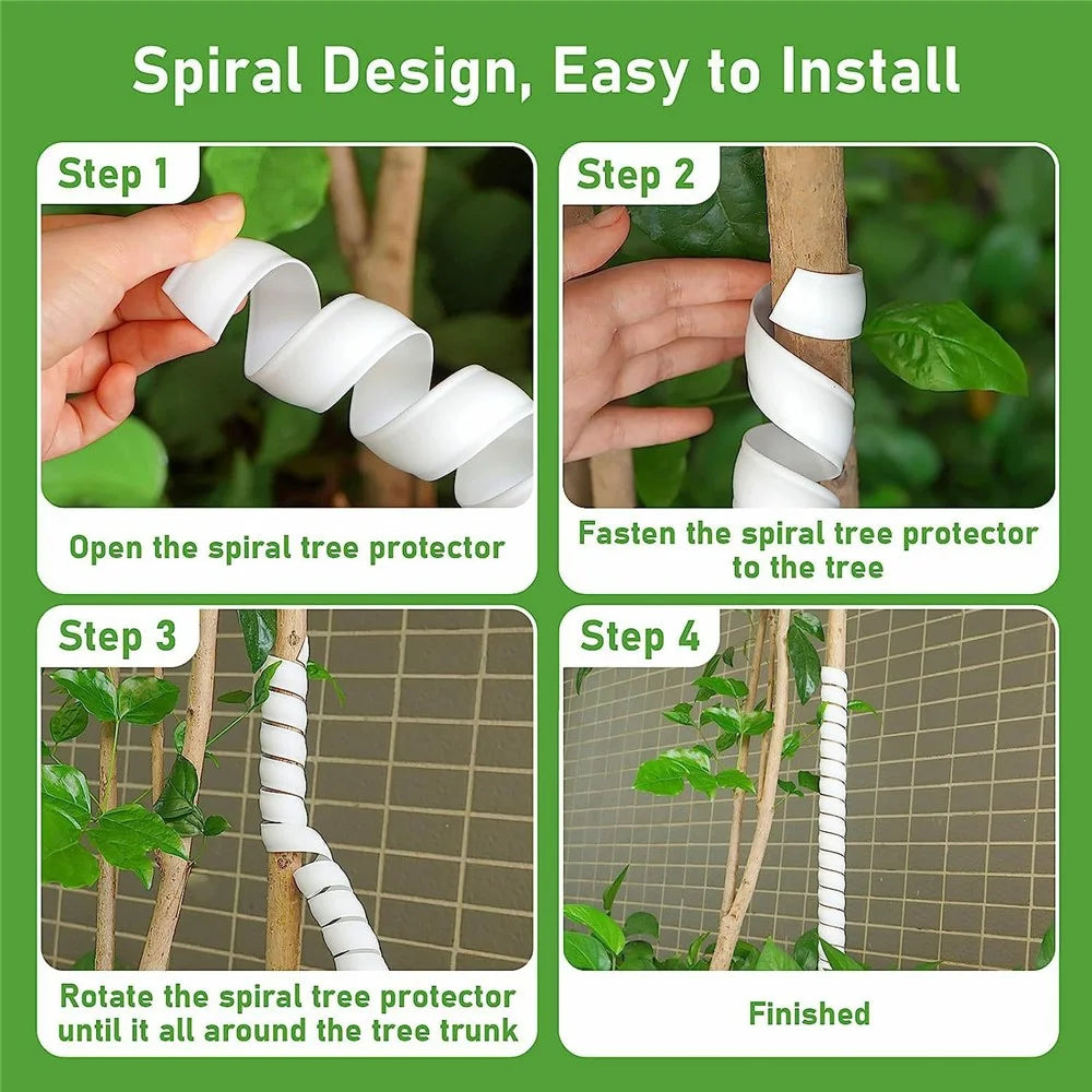 1 Large + 1 Small Tree Trunk Cover Plastic Tree Trunk Wrap Pipe Bark Protectors - White - 6