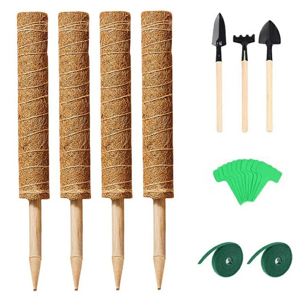 4Pcs 50cm Garden Plant Support Stick Plant Climbing Rod Vine Climbing Coconut Palm Rod with Tools - 1