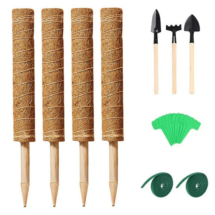 4Pcs 50cm Garden Plant Support Stick Plant Climbing Rod Vine Climbing Coconut Palm Rod with Tools - 1