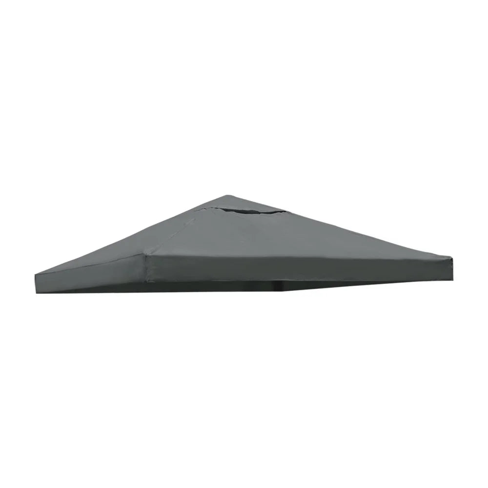 Outdoor Gazebo Replacement Canopy 300D Waterproof Coated Fabric Garden Pavilion Sunshade Cover 300 x 300cm - Grey - 1