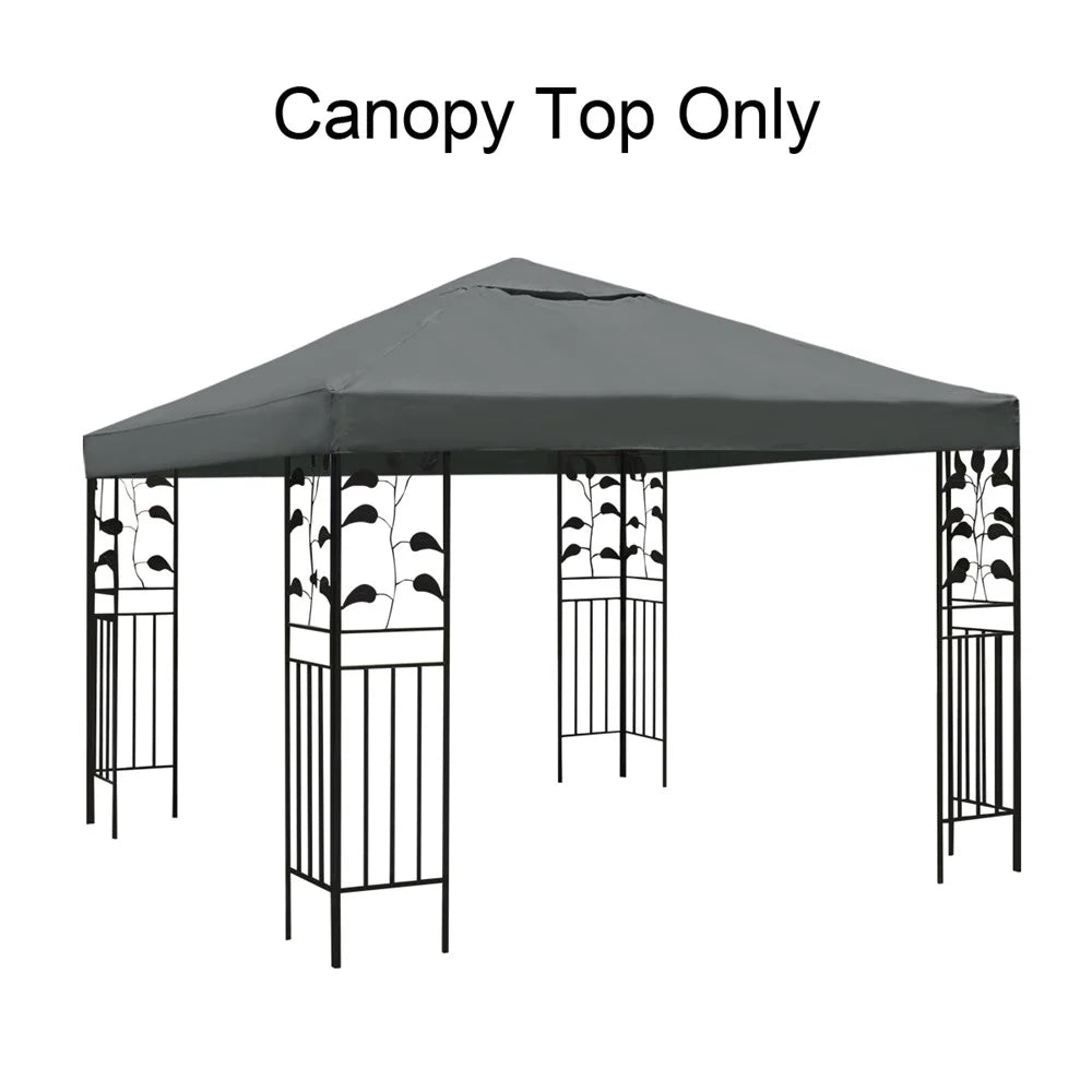 Outdoor Gazebo Replacement Canopy 300D Waterproof Coated Fabric Garden Pavilion Sunshade Cover 300 x 300cm - Grey - 2
