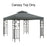 300 x 300cm Outdoor Gazebo Canopy 300D Polyester Waterproof Double Tier Sun Shade Tent - Grey - 2