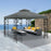 300 x 300cm Outdoor Gazebo Canopy 300D Polyester Waterproof Double Tier Sun Shade Tent - Grey - 3
