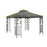 300 x 300cm Outdoor Gazebo Canopy 300D Polyester Waterproof Double Tier Sun Shade Tent - Grey - 5