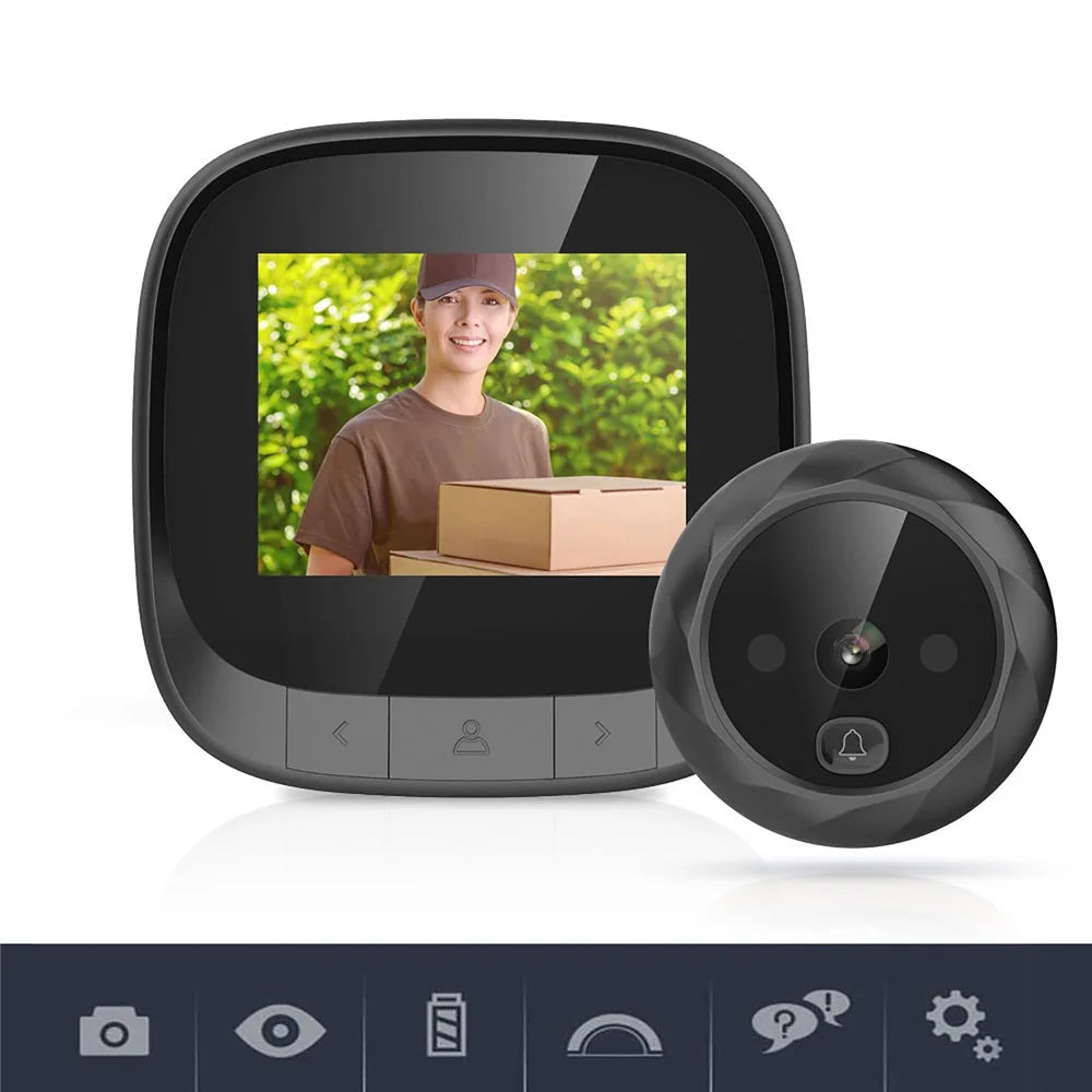 Intelligent DD3 Wireless Doorbell Waterproof Door Bell Chime Kit 2.4 inch HD Cat Eye Monitor - Black - 3