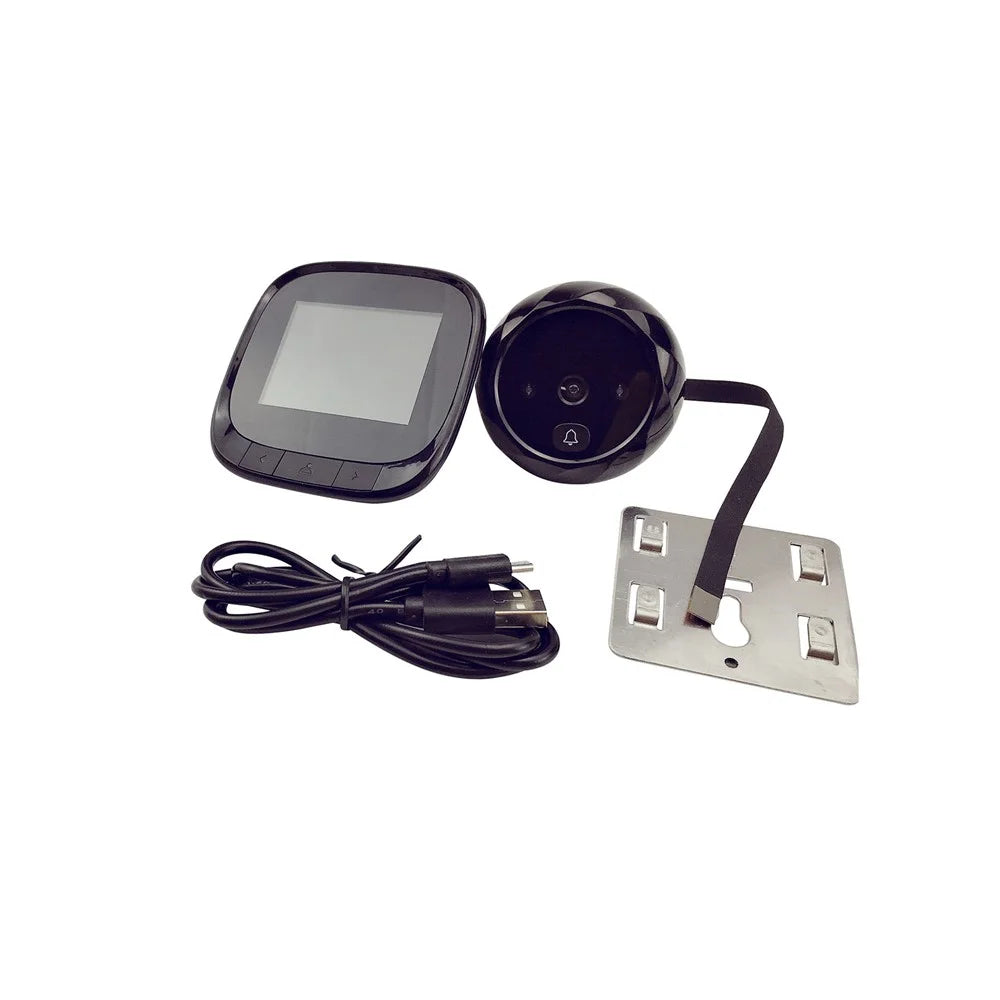 Intelligent DD3 Wireless Doorbell Waterproof Door Bell Chime Kit 2.4 inch HD Cat Eye Monitor - Black - 6