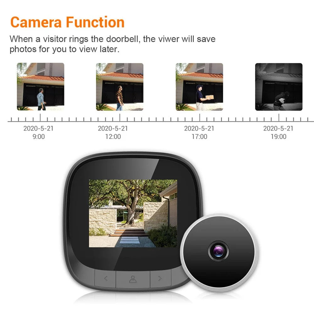 C16 2.4 inch Smart Door Viewer 90 Degree Wide Angle Rechargeable Doorbell HD Digital Door Peephole Camera - 4