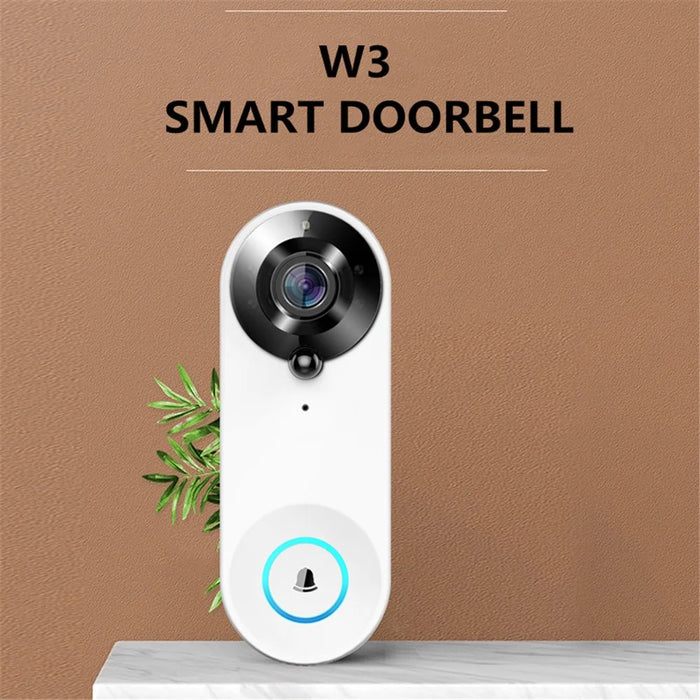 W3 WIFI Smart Doorbell HD 1080P Night Vision PIR Motion Sensor Wireless Video Door Bell Visual Intercom - Black - 3