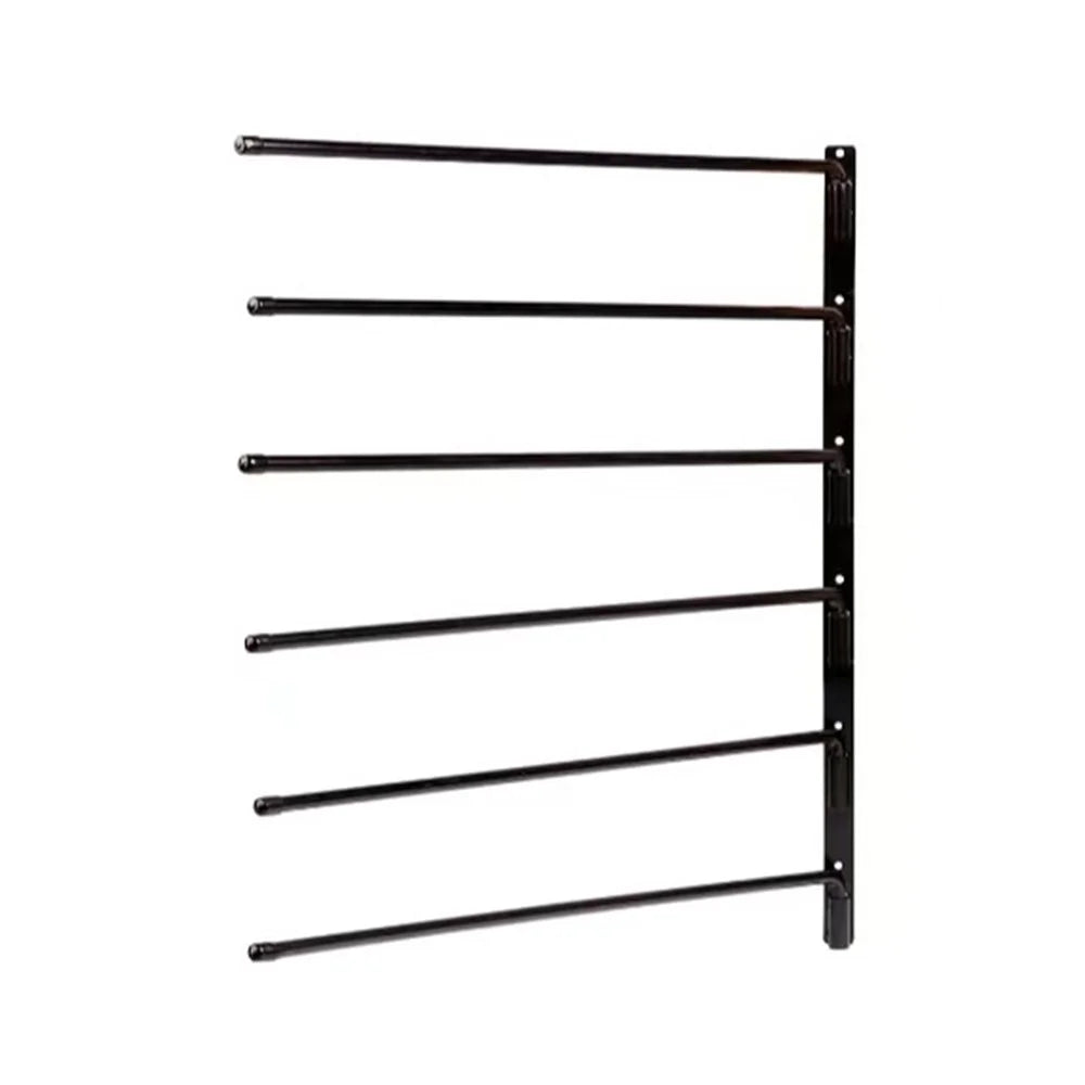 Rotating Saddle Pad Rack 180 Degree Swivel 6-Bar Wall Mount Bracket for Horse Tack Storage - 7