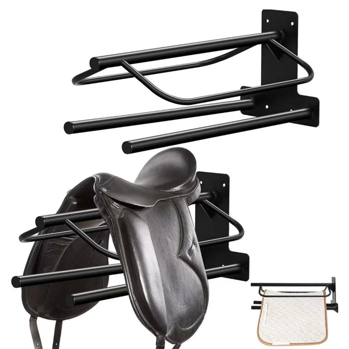 Wall Mounted Saddle Rack for Horse Tack Storage Heavy Duty Metal Equestrian Equipment Organizer - 1