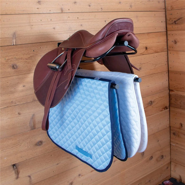 Wall Mounted Saddle Rack for Horse Tack Storage Heavy Duty Metal Equestrian Equipment Organizer - 3