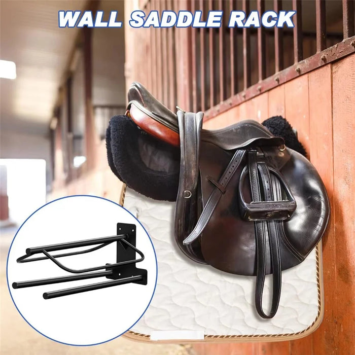 Wall Mounted Saddle Rack for Horse Tack Storage Heavy Duty Metal Equestrian Equipment Organizer - 6