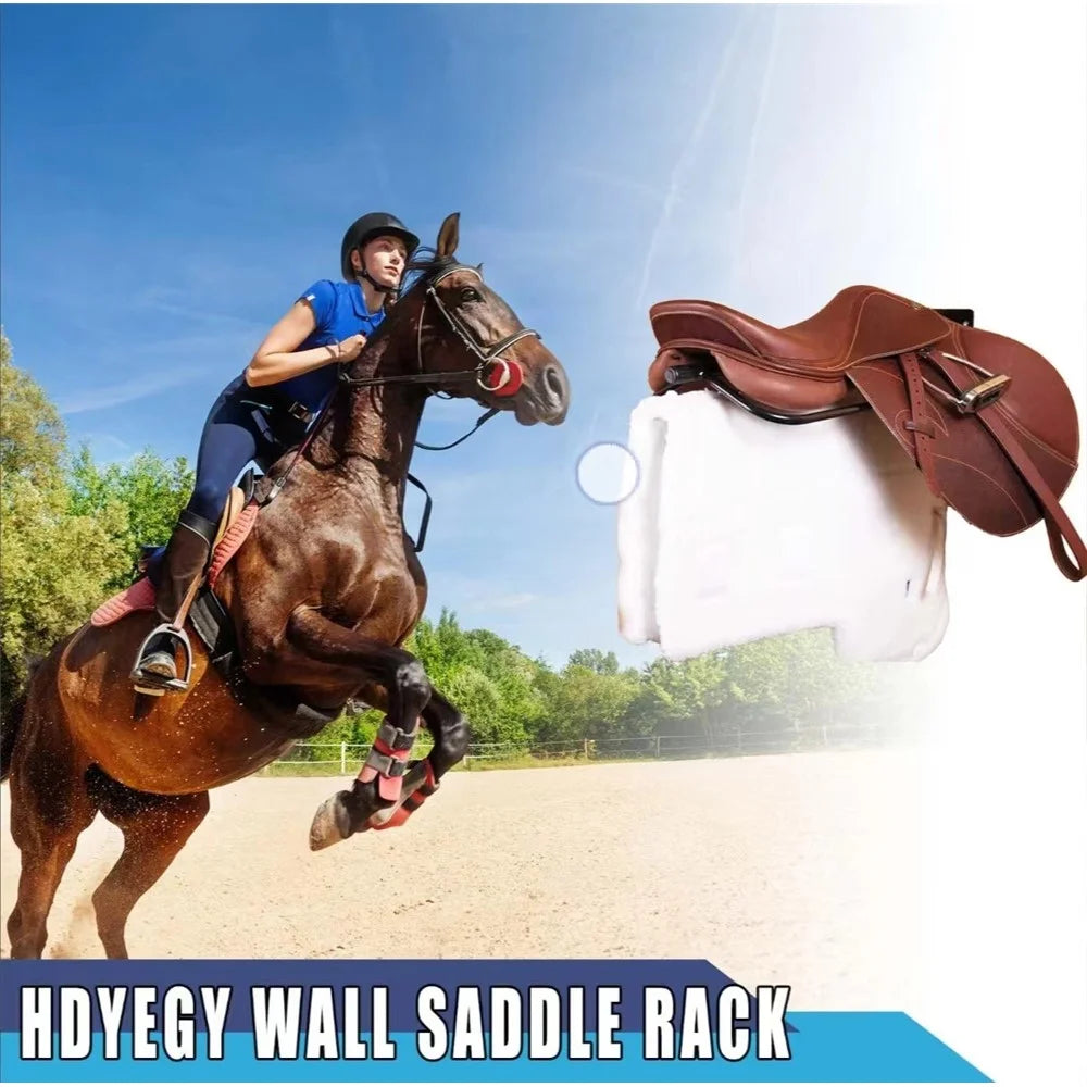 Saddle Rack Wall Mount For Horse Tack Storage Carbon Steel Double Bar Design Stable Garage Barn Organization - 3