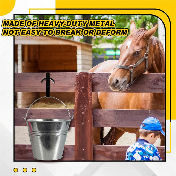 2 PCS Horse Bridle Rack Wall Mounted Metal Rein Hanger Hook Saddle Organizer For Equestrian Stable - 3