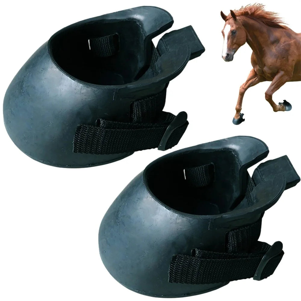 1 Pair Horse Hoof Boots Anti Slip Rubber Protective Shoes for Wound Isolation / Infection Prevention, Size M - 1