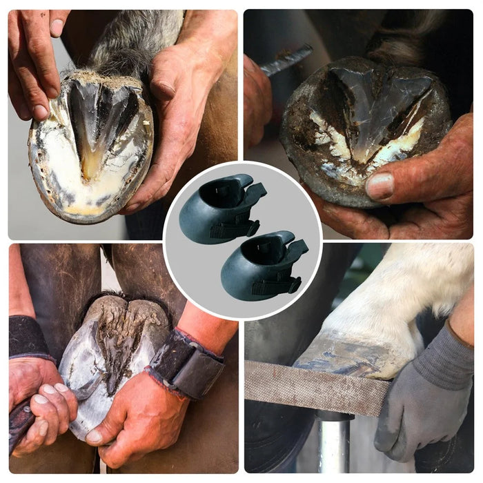 1 Pair Horse Hoof Boots Anti Slip Rubber Protective Shoes for Wound Isolation / Infection Prevention, Size M - 3